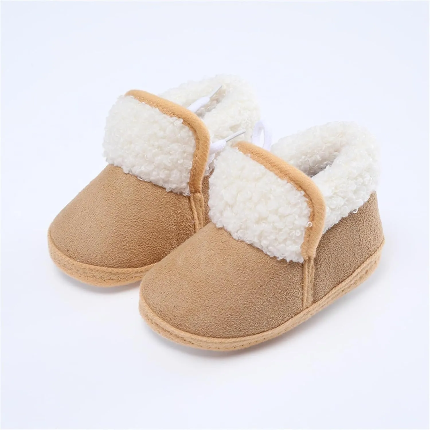 Toddler Fuzzy Soft Booties Winter Outdoor Snow Shoes Baby Boys Girls Cotton Warm Boots Non Slip Comfy Ankle Sneaker
