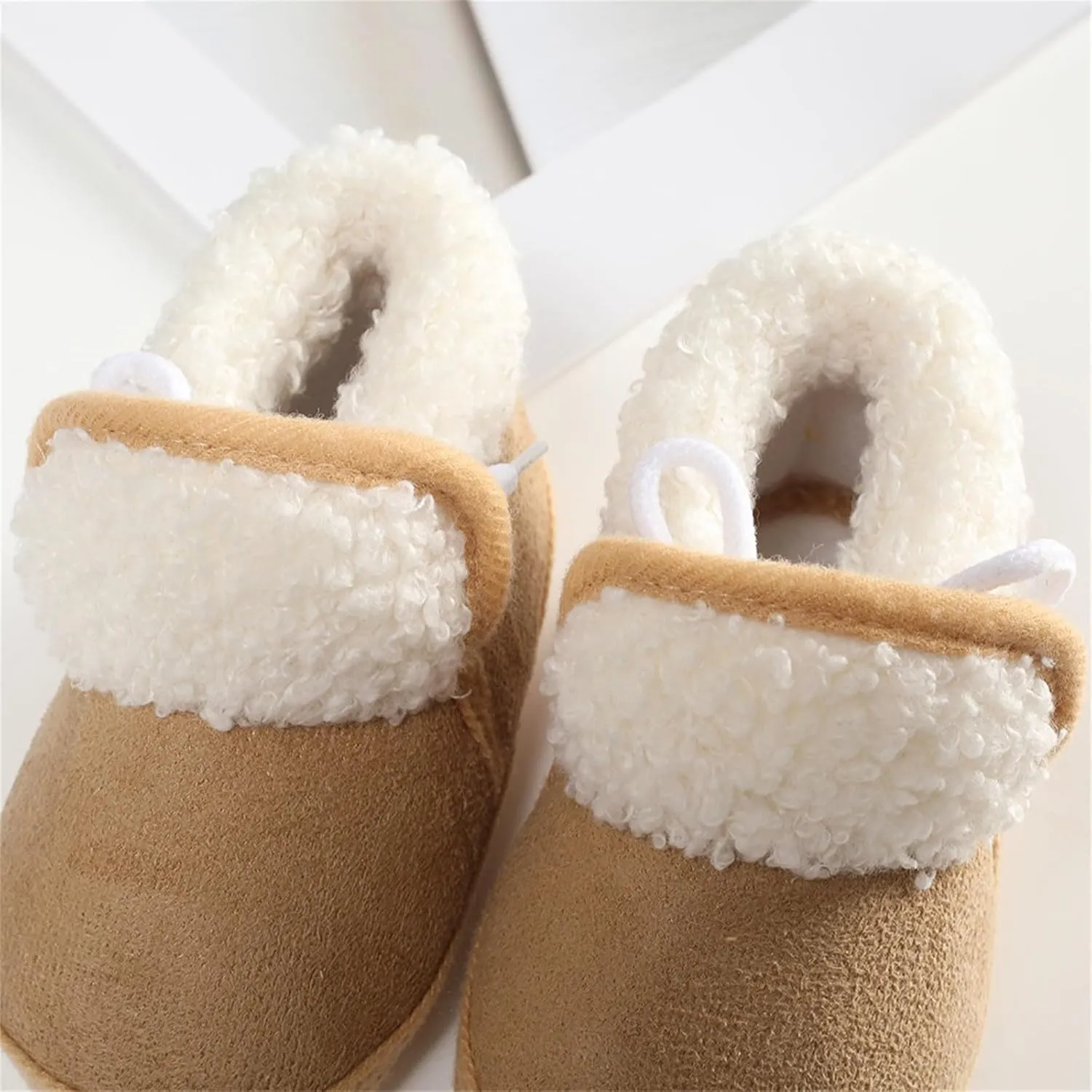 Toddler Fuzzy Soft Booties Winter Outdoor Snow Shoes Baby Boys Girls Cotton Warm Boots Non Slip Comfy Ankle Sneaker