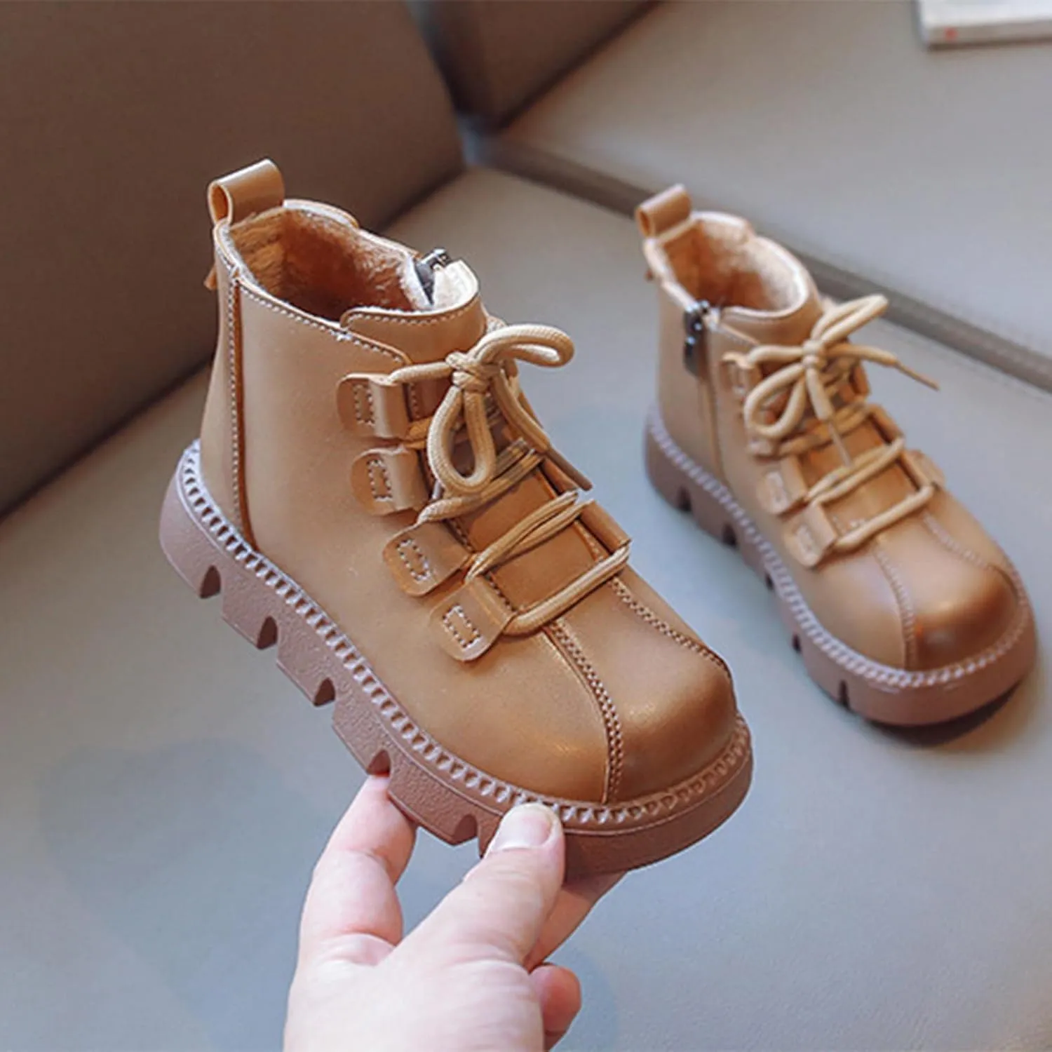 Toddler Shoes 4c Fashion Winter Children Boots For Boys And Girls Slip Thick Soles Flat Bottoms Boot Little Girls