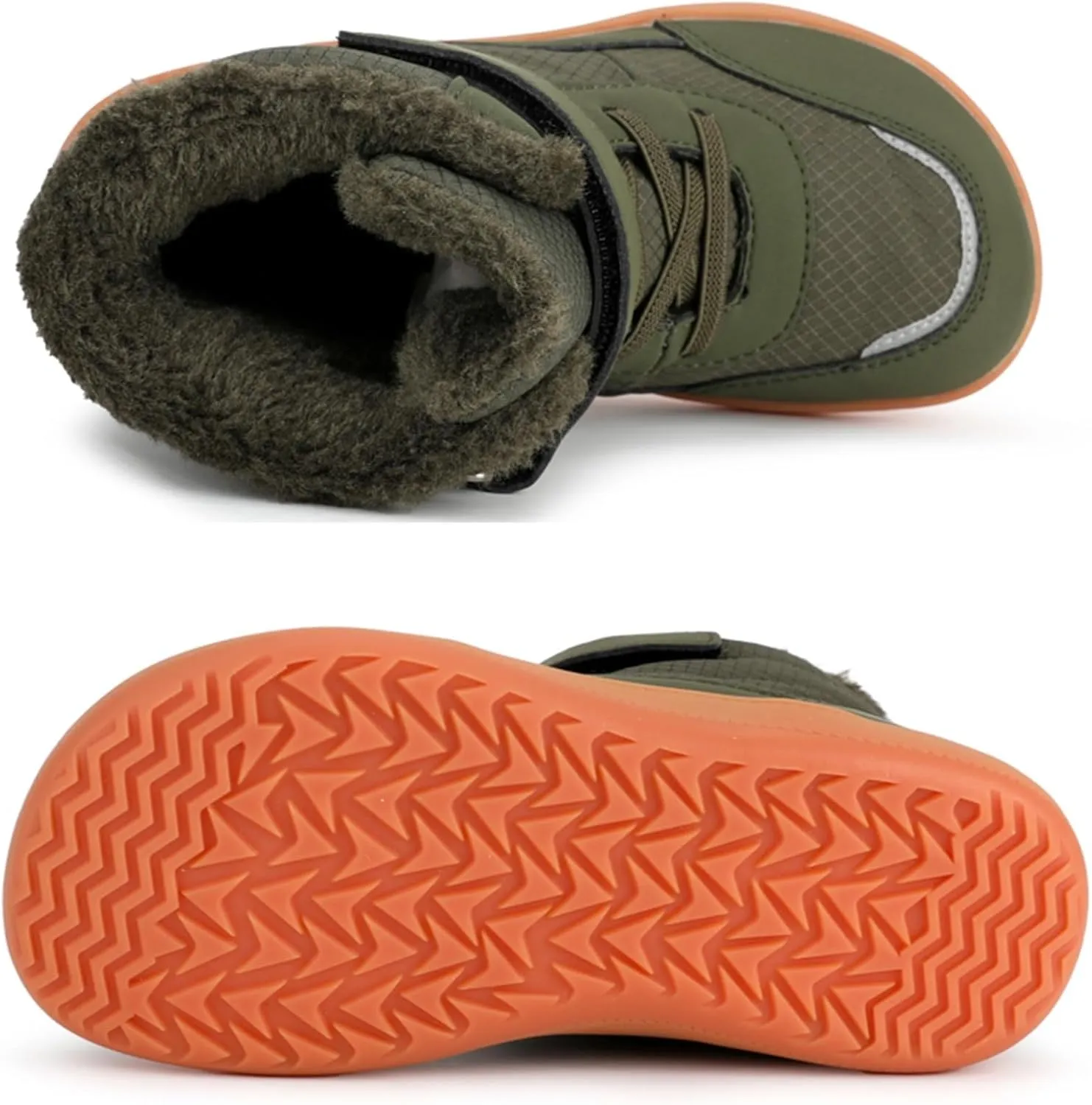 Toddler Snow Plush Boots Boys Girls Winter Water Proof Shoes Cold Weather Outdoor Western Shoes Round Toe Boots