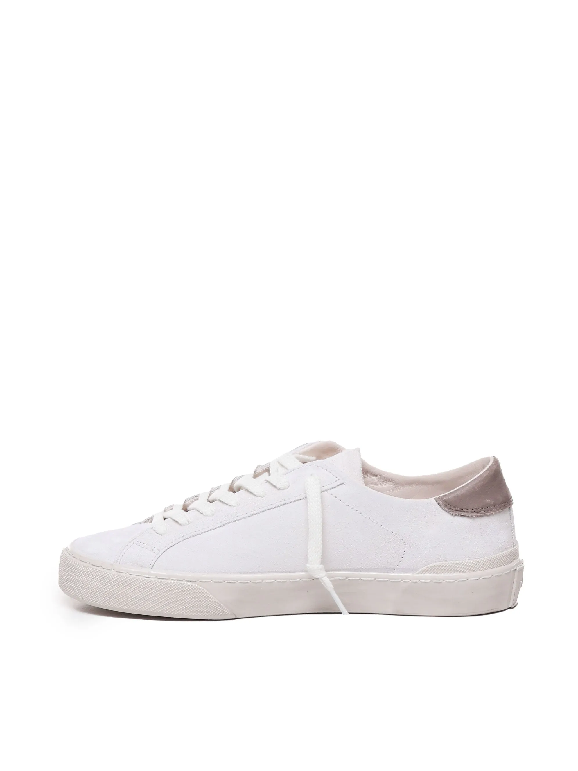 White Suede Lace-Up Sneakers