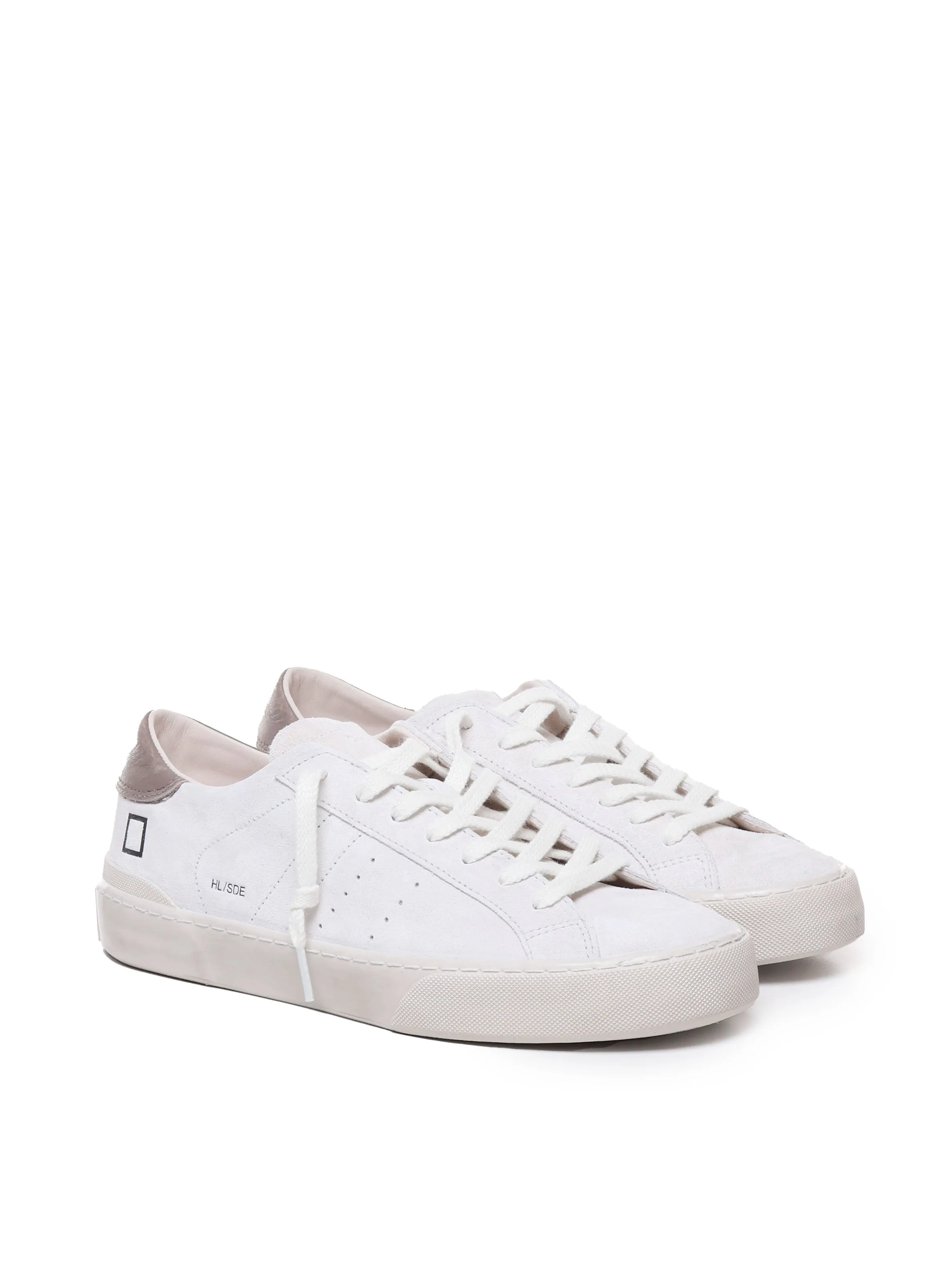 White Suede Lace-Up Sneakers
