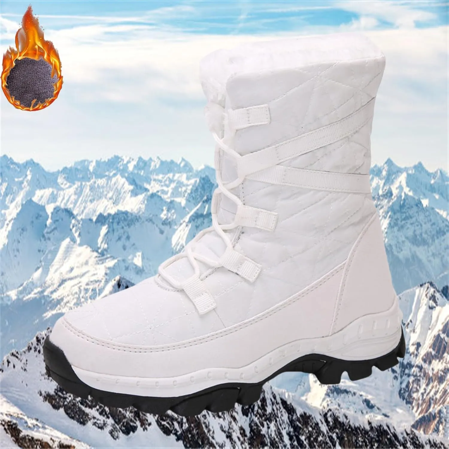 Womens Boots 2024 Winter Warm Snow Boots Ladies Casual Fashion Booties Ankle Boots Womens Mid Calf Boots