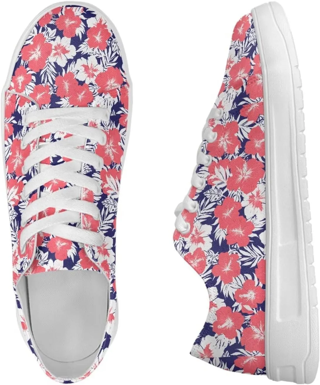 Womens Canvas Sneakers Flower Shoes for Women Comfortable & Trebdy Low Top Shoes