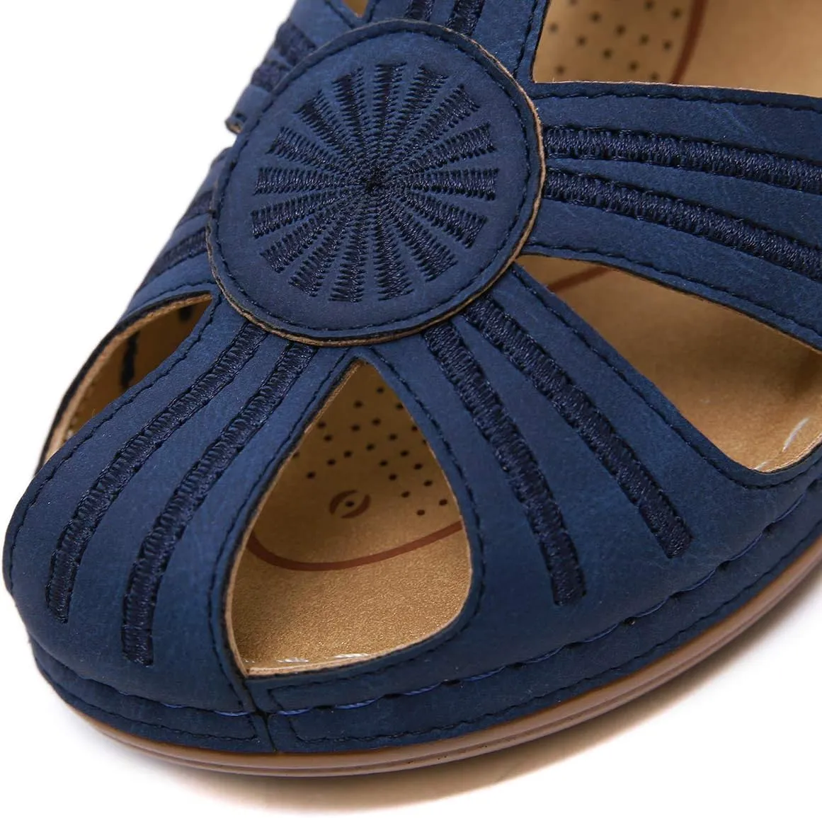 Women's Causal Closed Toe Wedges Sandals Summer Comfortable Ankle Strap Gladiator Beach Dressy Sandal