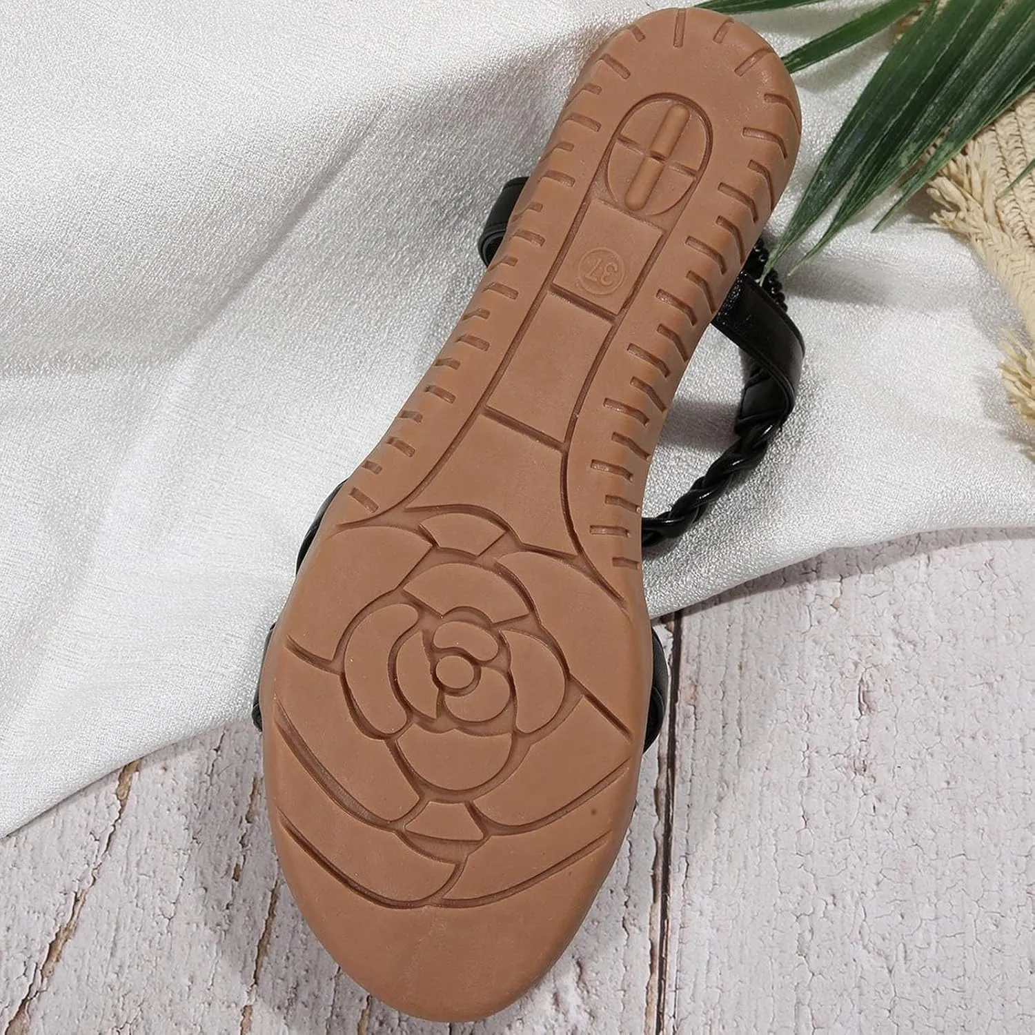 Womens Dress Sandals Fashion Gladiator Sandals Rhinestone Flats Comfy Elastic Shoes Summer Party Vacation Casual Style