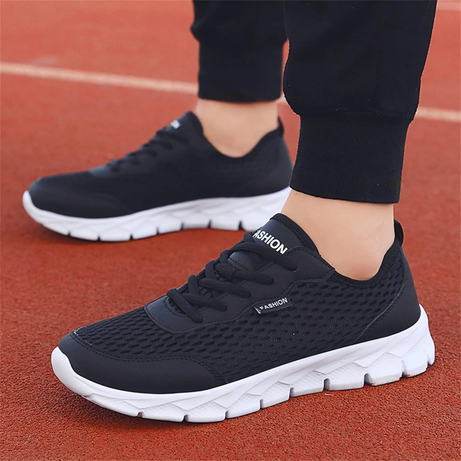 Womens Sneakers Air Cushion Running Shoes Lace Up Tennis Shoes Womens Mesh Dressy Casual Shoes Men's Fashion Sneakers Red Tennis Shoe Trainers Shoe