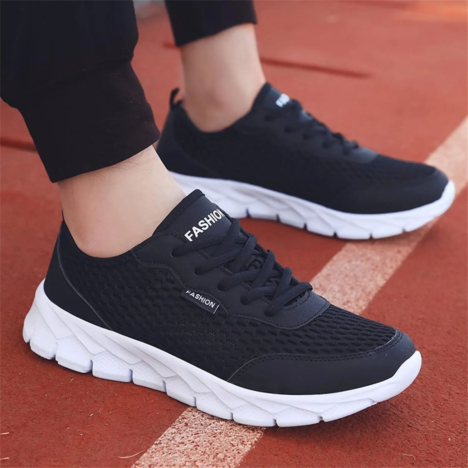 Womens Sneakers Air Cushion Running Shoes Lace Up Tennis Shoes Womens Mesh Dressy Casual Shoes Men's Fashion Sneakers Red Tennis Shoe Trainers Shoe