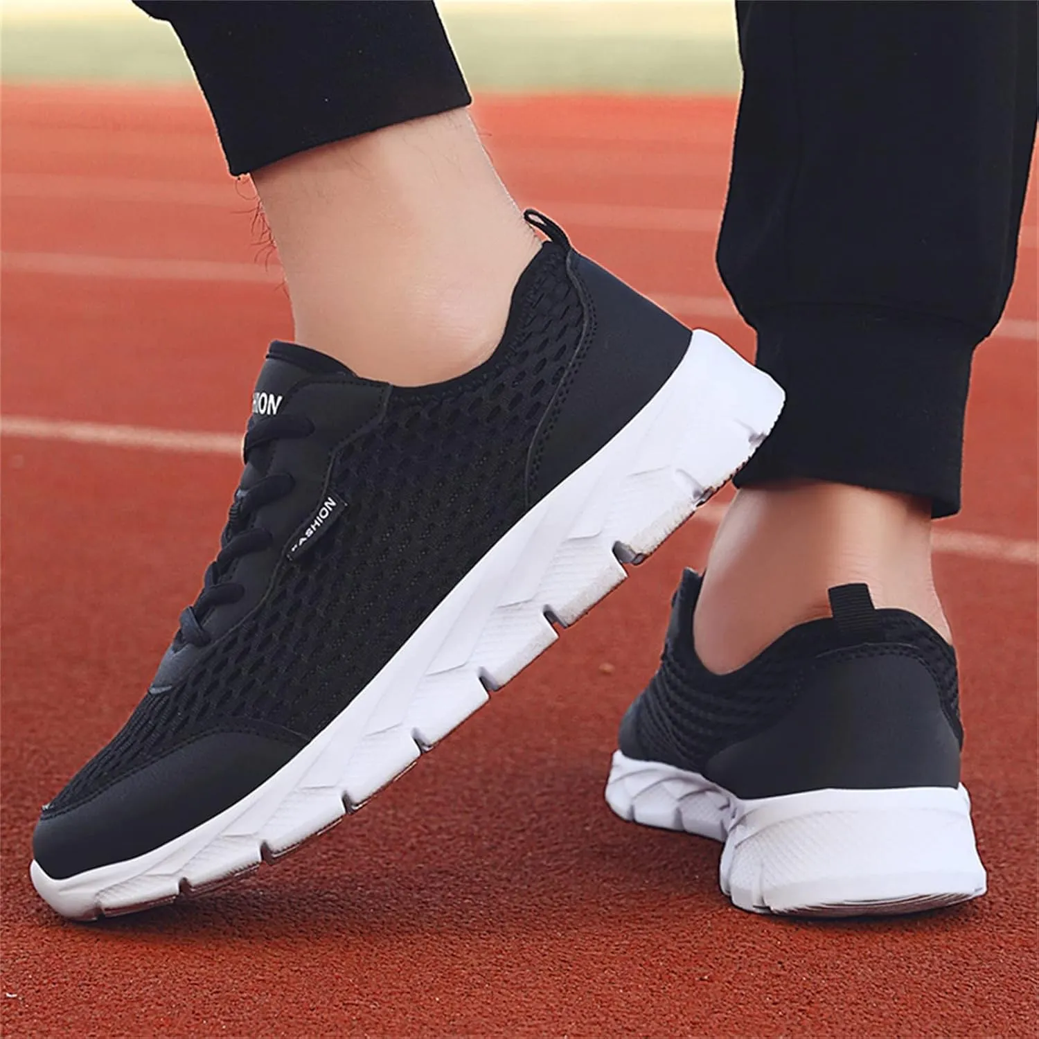 Womens Sneakers Air Cushion Running Shoes Lace Up Tennis Shoes Womens Mesh Dressy Casual Shoes Men's Fashion Sneakers Red Tennis Shoe Trainers Shoe