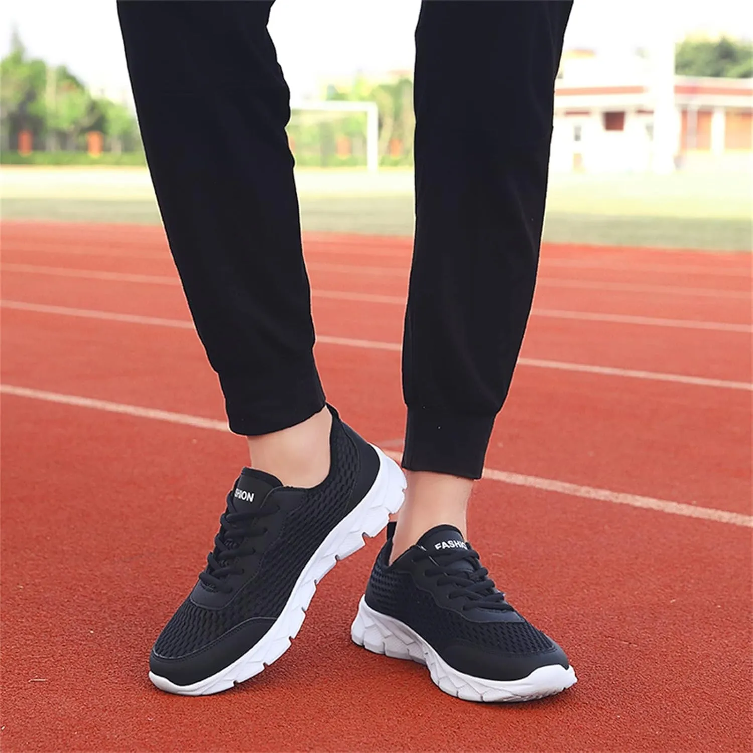 Womens Sneakers Air Cushion Running Shoes Lace Up Tennis Shoes Womens Mesh Dressy Casual Shoes Men's Fashion Sneakers Red Tennis Shoe Trainers Shoe