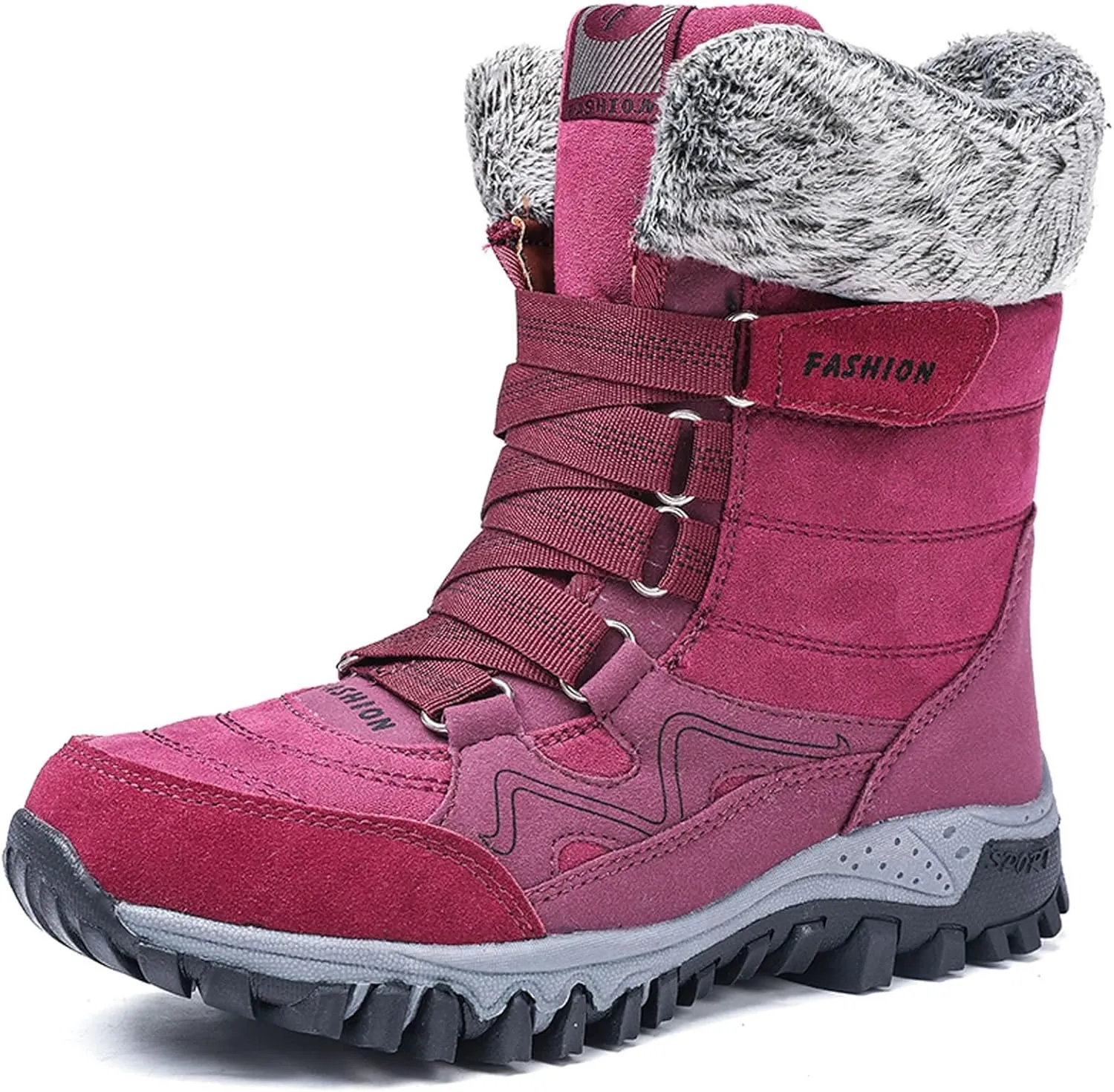 Womens Snow Boots Waterproof Winter Boots Outdoor Hiking Ankle Boot With Fur Lined Non Slip Warm Boots