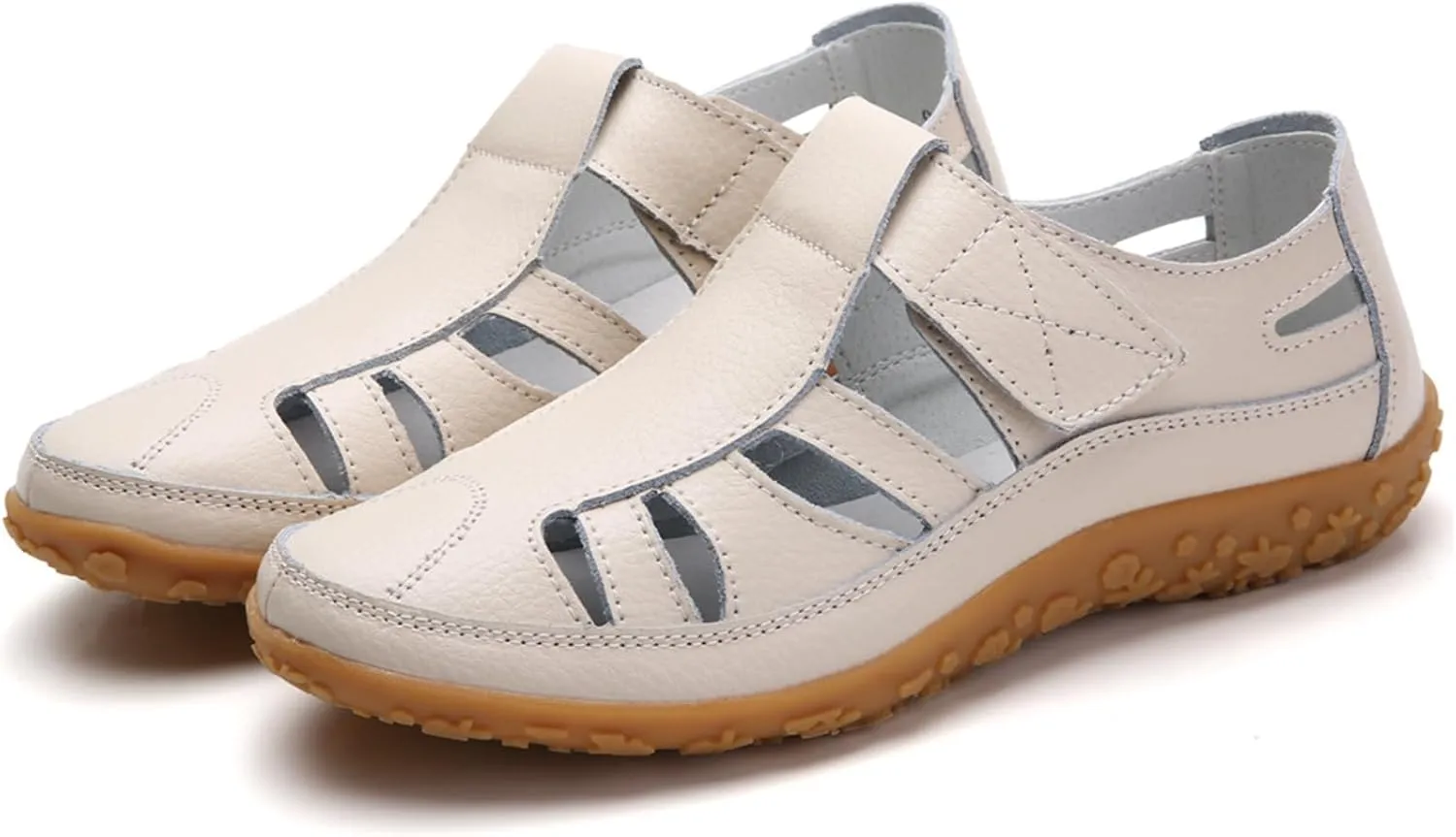 Women's Wedge Sandals Summer Dressy Closed Toe Hollow Out Bohemia Gladiator Shoes Comfortable Softsole Flat Beach Fisherman Sandals